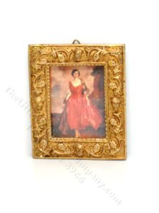(image for) Miniature Painting of A Woman in a Red Dress for Dollhouses