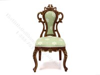 (image for) Miniature Late Victorian Dressing Chair for Dollhouses - Green