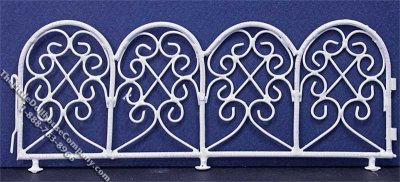 (image for) Miniature White Scroll Fence for Dollhouses (6 per pack)