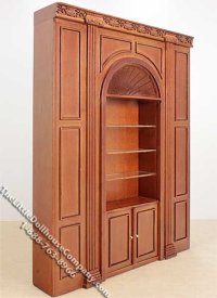 (image for) Miniature New Walnut Manor Shelf Unit for Dollhouses