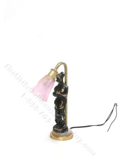 (image for) Miniature Figurine and Floral Table Lamp for Dollhouses