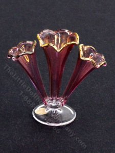 (image for) Miniature Glass Triple Vase for Dollhouses