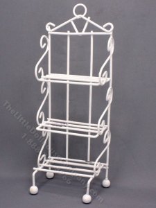 (image for) As-Is Miniature White Wire 3-Shelf Unit For Dollhouses