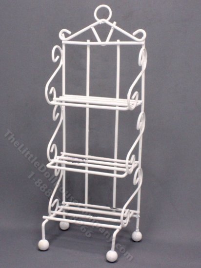 (image for) As-Is Miniature White Wire 3-Shelf Unit For Dollhouses