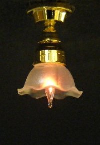 (image for) Dollhouse 1/2 Scale Model Fluted Shade Ceiling Lamp