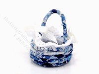 (image for) Miniature Handmade Blue Basket for Dollhouses
