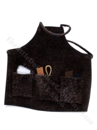 (image for) Miniature Leather Work Apron with Tools for Dollhouses