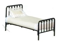 (image for) Miniature ‌Black Single Bed For Dollhouses