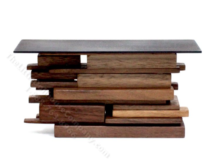 (image for) Miniature Modern Stacked Wood Console by PRD Miniatures