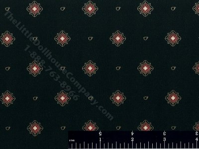 (image for) Geometric Flowers on Navy Miniature Wallpaper for Dollhouses