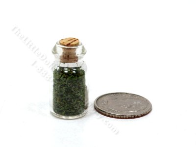 (image for) Miniature Glass Jar of Herbs for Dollhouses