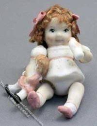 Porcelain Toddler with Doll and Bottle (image for) Porcelain Toddler with Doll and Bottle