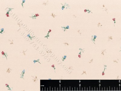(image for) Wildflowers on Peach Miniature Wallpaper for Dollhouses