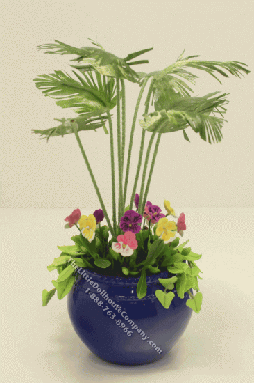 (image for) Parlour Palm Tree with Pansies by Mini Creations by Judy