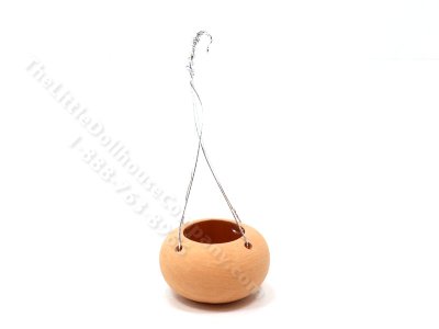 (image for) Miniature Teracotta Hanging Planter for Dollhouses - Large
