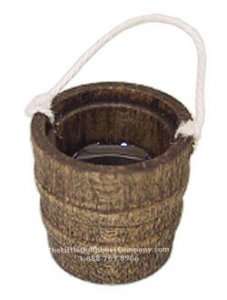 (image for) Miniature Wooden Bucket With Water For Dollhouses