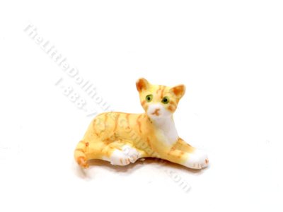 (image for) Miniature Orange Tabby Kitten for Dollhouses