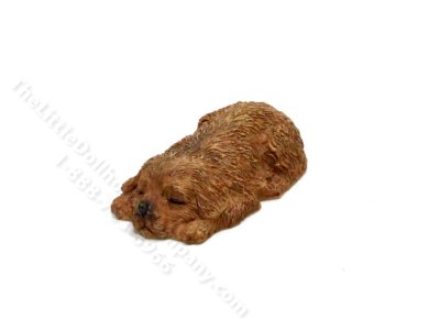 (image for) Miniature Sleeping Golden Retriever Puppy For Dollhouses