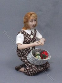 (image for) Miniature Porcelain Seamstress Doll