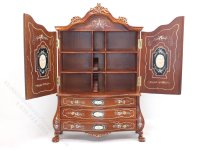 (image for) Miniature Hand Painted Walnut Dutch Baby Cabinet for Dollhouses