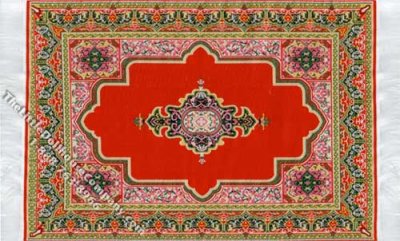 (image for) Miniature Rectangular Turkish Woven Rug for Dollhouses