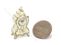(image for) Miniature French Rococo Style Table/Mantel Clock - Off White