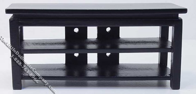 (image for) Miniature Black TV Stand for Dollhouses