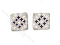 (image for) Miniature Pair of Diamond Cross Pillows for Dollhouses