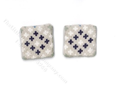 (image for) Miniature Pair of Diamond Cross Pillows for Dollhouses