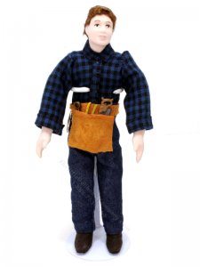 (image for) Miniature Handyman Doll with Tools by Patsy Thomas