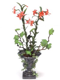 (image for) Miniature Lily Arrangement in Grey Plant Urn