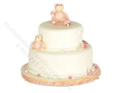 (image for) Miniature Teddy Bear Cake for Dollhouses