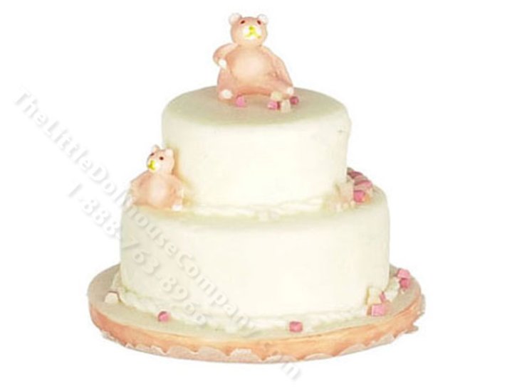 (image for) Miniature Teddy Bear Cake for Dollhouses