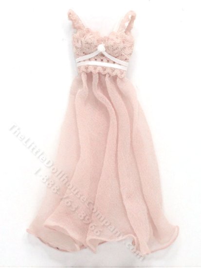 (image for) Miniature Pink Long Night Gown for Dollhouses
