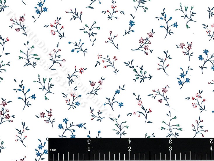 (image for) Jewel Tone Sprigs Miniature Wallpaper for Dollhouses