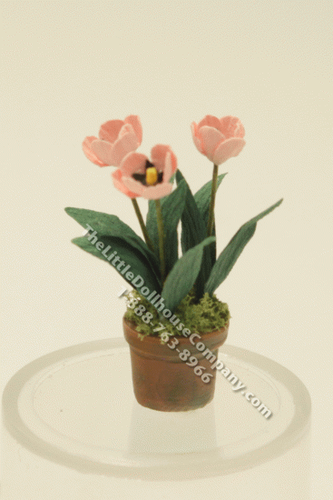 (image for) Dollhouse Miniature Light Pink Tulips