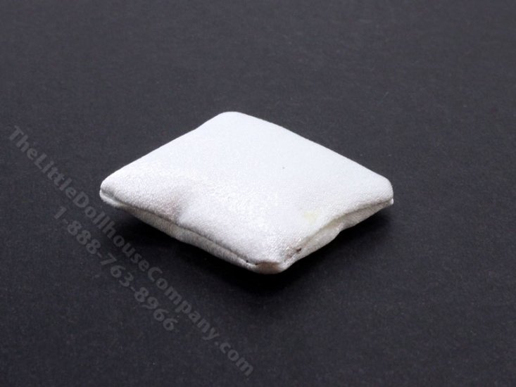 (image for) Miniature White Satin Pillow for Dollhouses