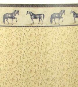 (image for) Dollhouse Scale Model Wallpaper Horses