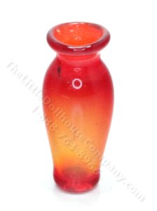 (image for) Miniature Red-Orange Glass Vase by Gerd Felka