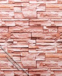 (image for) Salmon Pink Slate Pattern Miniature Wallpaper for Dollhouses