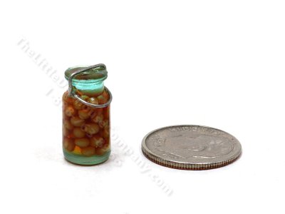 (image for) Miniature Glass Jar of Pickled Onions for Dollhouses