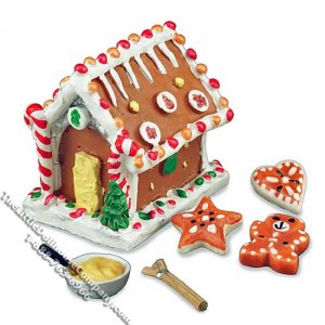 (image for) Miniature Gingerbread House Set for Dollhouses