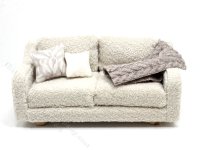 (image for) Miniature Beige Fleece Sofa and Blanket for Dollhouses