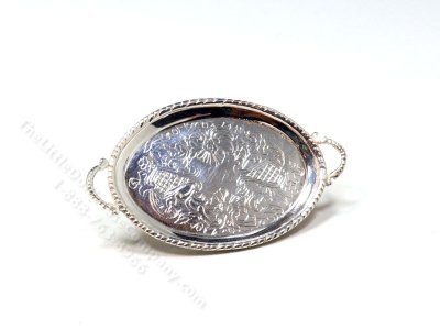 (image for) Miniature Engraved Sterling Silver Tray by Don Henry
