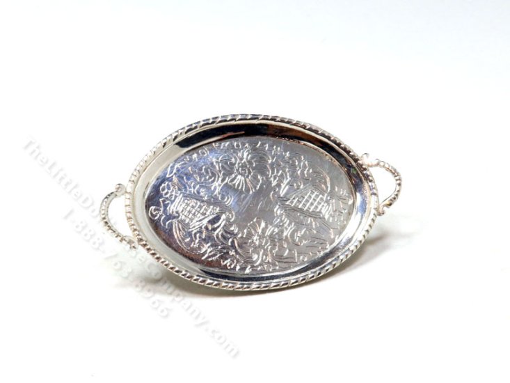 (image for) Miniature Engraved Sterling Silver Tray by Don Henry