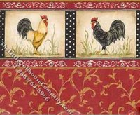 (image for) Dollhouse Scale Model Wallpaper French Kitchen Red Scroll