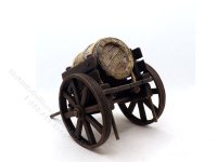 (image for) Miniature Barrel on Cart Trolley for Dollhouses