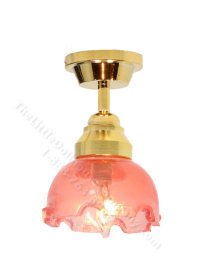 (image for) Miniature 12v Cranberry Shade Ceiling Light for Dollhouses