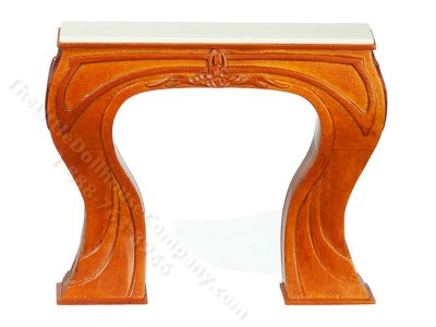 (image for) Miniature Walnut Art Nouveau Fireplace for Dollhouses