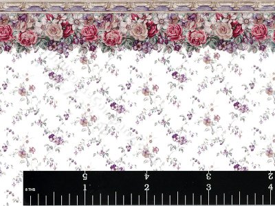(image for) Purple Flower Pattern Miniature Wallpaper for Dollhouses
